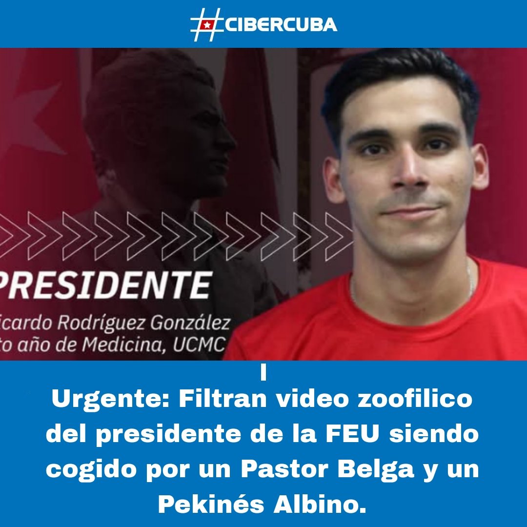 Urgente: Filtran video zoofílico del presidente de la FEU siendo cogido por un Pastor Belga y un Pekinés Albino.