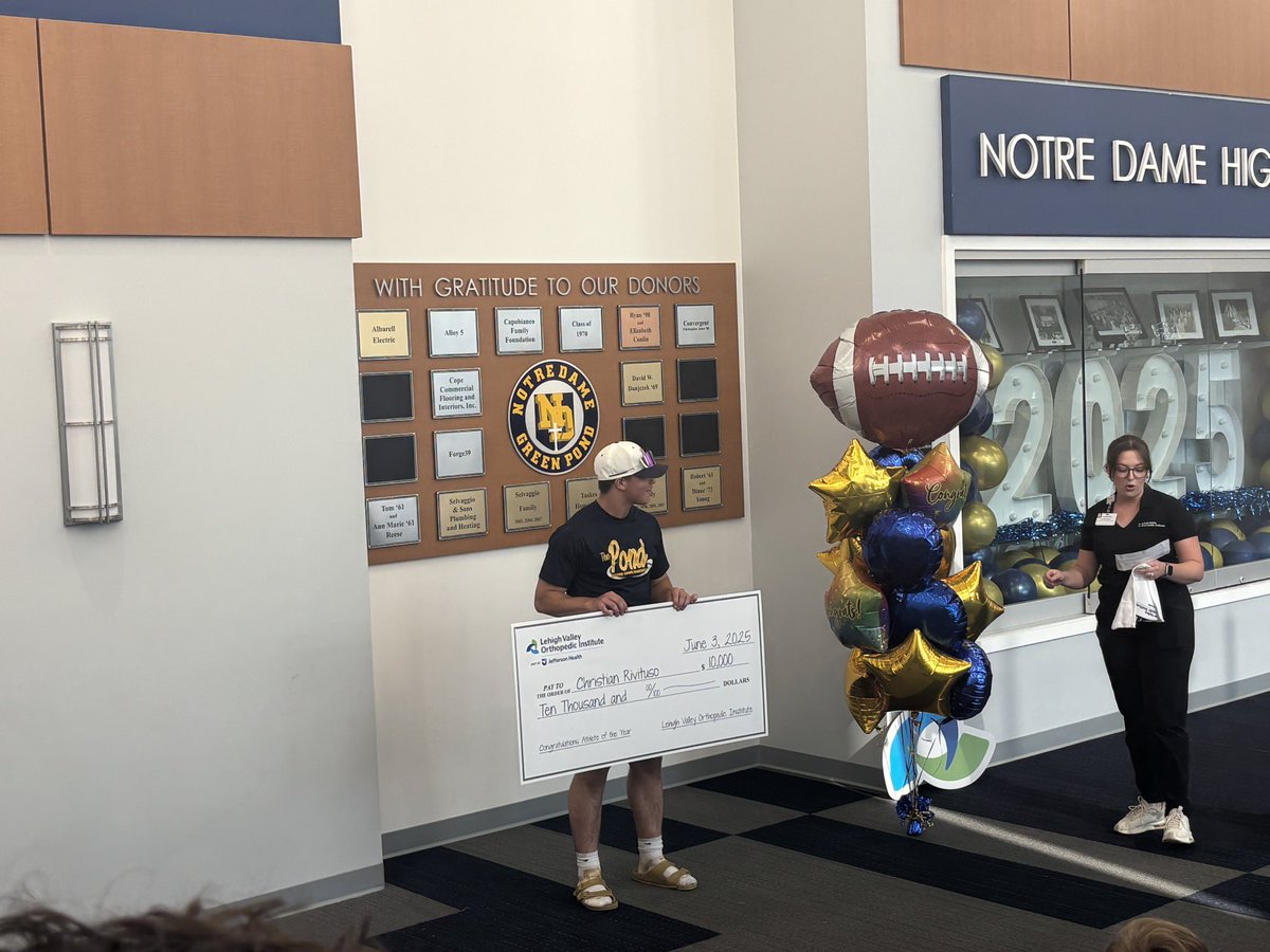 NOTRE DAME GP FOOTBALL ⭐️⭐️⭐️⭐️⭐️ (@ndgp_football) on Twitter photo Congrats to <a href="/chris_rivi/">Christian Rivituso</a> Sr., Christian Rivituso who was selected as the <a href="/LVHN/">Lehigh Valley Health Network</a> MALE ATHLETE of the YEAR
<a href="/NDGP_Athletics/">Notre Dame Crusaders Athetics</a> <a href="/NDGP_FOOTBALL/">NOTRE DAME GP FOOTBALL ⭐️⭐️⭐️⭐️⭐️</a>
Very nice honor! Well done! Congrats to <a href="/chris_rivi/">Christian Rivituso</a> Sr., Christian Rivituso who was selected as the <a href="/LVHN/">Lehigh Valley Health Network</a> MALE ATHLETE of the YEAR
<a href="/NDGP_Athletics/">Notre Dame Crusaders Athetics</a> <a href="/NDGP_FOOTBALL/">NOTRE DAME GP FOOTBALL ⭐️⭐️⭐️⭐️⭐️</a>
Very nice honor! Well done!