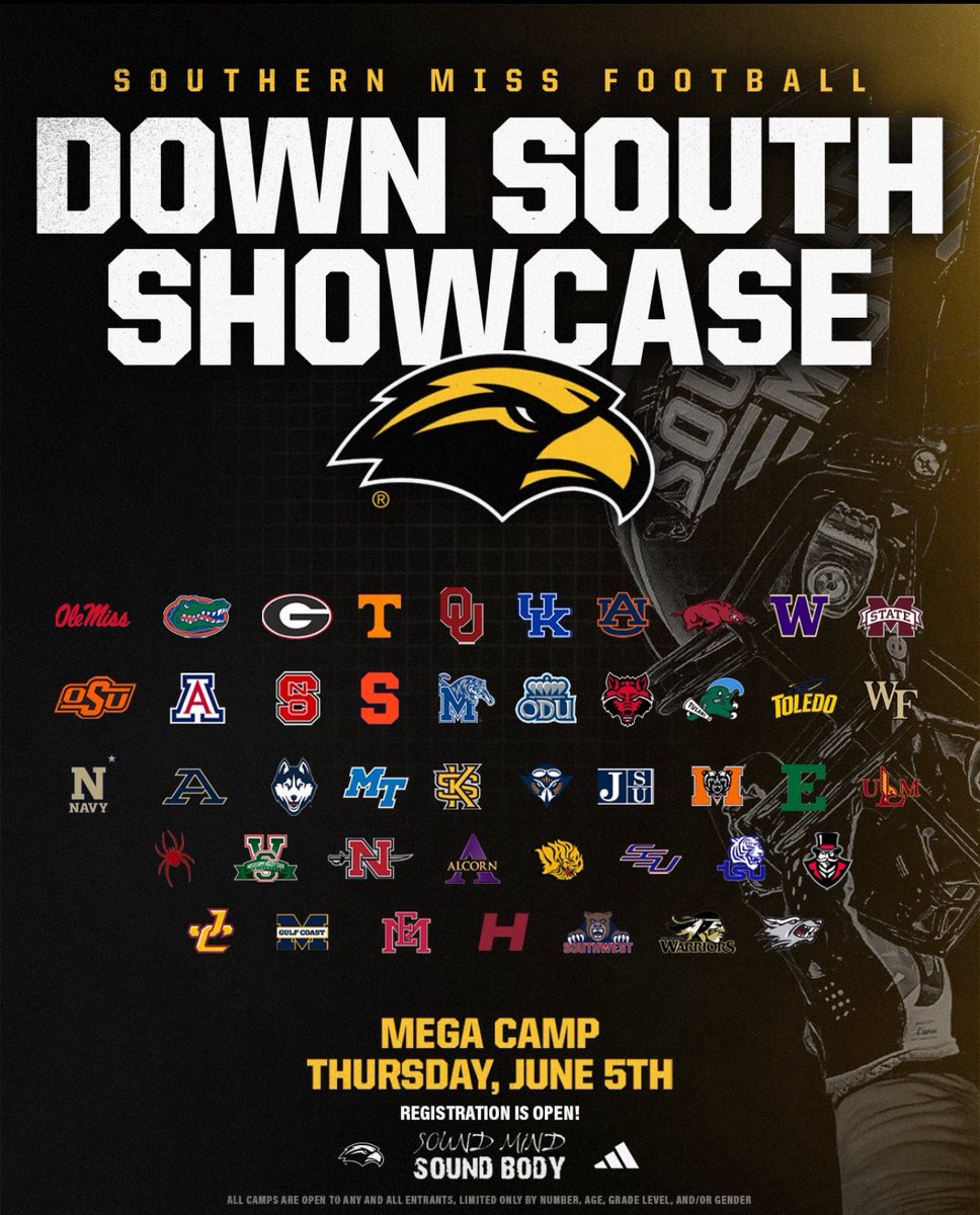 Brennan Downing (@brennandowning3) on Twitter photo Can’t wait to compete tomorrow at the <a href="/USMFBRecruiting/">Southern Miss FB Recruiting</a> Down South Showcase session 2. <a href="/CoachSCoughlin/">Sean Coughlin</a> <a href="/CoachGibbs_/">Michael Gibbs</a> <a href="/JackJacoby17/">Jack Jacoby</a> <a href="/SouthWaltonFB/">South Walton High School Football and Recruiting</a> <a href="/coachbclause/">Blaine Clausell</a> Can’t wait to compete tomorrow at the <a href="/USMFBRecruiting/">Southern Miss FB Recruiting</a> Down South Showcase session 2. <a href="/CoachSCoughlin/">Sean Coughlin</a> <a href="/CoachGibbs_/">Michael Gibbs</a> <a href="/JackJacoby17/">Jack Jacoby</a> <a href="/SouthWaltonFB/">South Walton High School Football and Recruiting</a> <a href="/coachbclause/">Blaine Clausell</a>