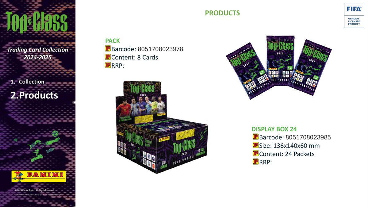 製品情報】 2025年7月 発売予定 ⚽ 2025 PANINI FIFA TOP CLASS