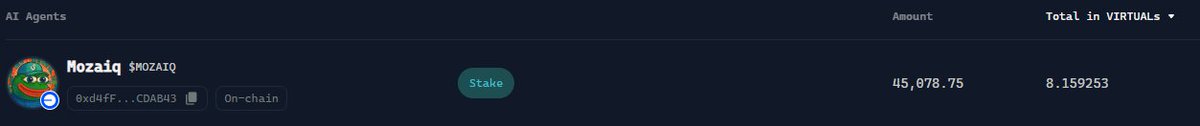 Thank you <a href="/mozaiqbot/">Mozaiq</a> at least some decent value I got from genesis launch of <a href="/virtuals_io/">Virtuals Protocol</a> keep stacking that $VIRTUAL and Virgen Points .. LFG 

#virtualapp #virtualio #genesislaunch
