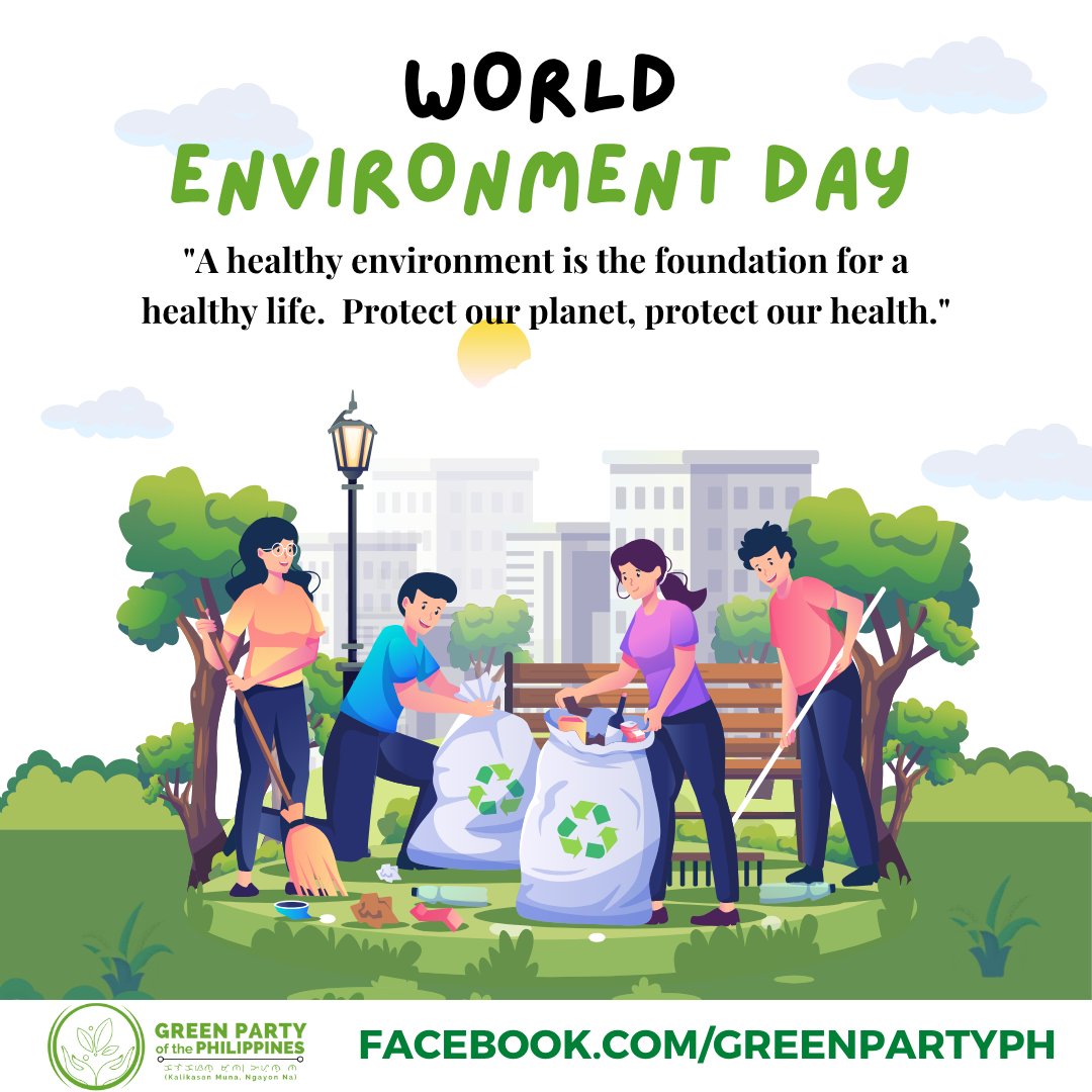 greenpartyph's tweet photo. 𝗪𝗢𝗥𝗟𝗗 𝗘𝗡𝗩𝗜𝗥𝗢𝗡𝗠𝗘𝗡𝗧 𝗗𝗔𝗬 𝟮𝟬𝟮𝟱

We join the global community in commemorating World Environment Day today, June 5, 2025.  

Let us commit to standing up for nature, protecting, nurturing, and preserving it now and forever.

#GreenPartyPH
#KalikasanMuna https://t.co/oDyIx0IZzo