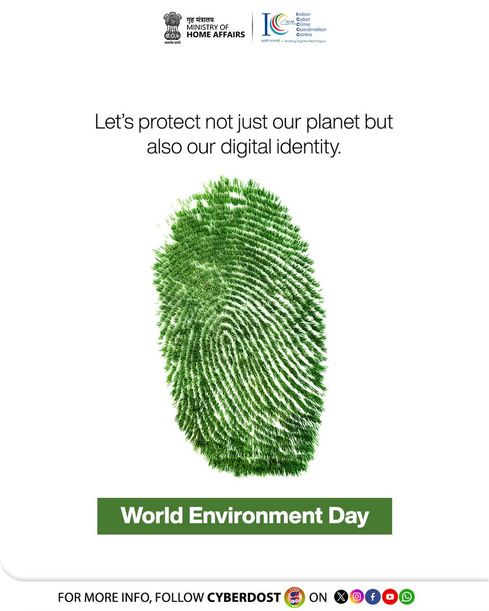 The grass isn’t always greener on the other side.

Especially when scammers are after your personal info. 

This Environment Day, protect your world - online and offline.

#I4C #MHA #CyberSafety #WorldEnvironmentDay #OnlineSafety