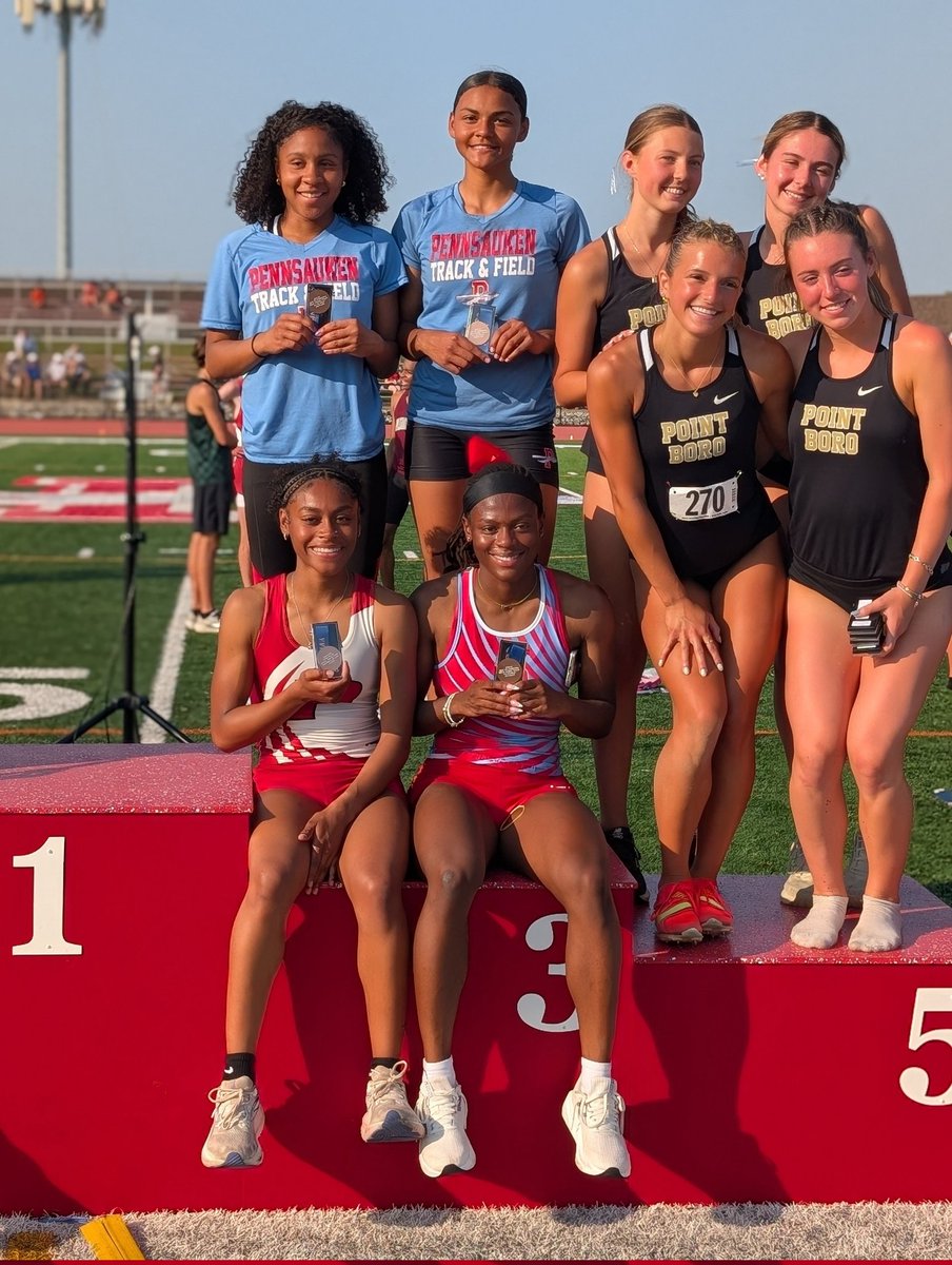PennsaukenTFXC's tweet photo. MOC's was 🔥
@_sianniwynn wins the 100m (11.25) &amp; 200m (23.20) for the 2nd year in a row, breaking the meet record in both.

The 4x100m relay of Sanaya Dupree, Olivia Dupree, Abigayle John, &amp; Sianni Wynn take 3rd in a school record 46.95. #CodeRed‼️
@PennsaukenAD
@PennsaukenFB https://t.co/6hNhGSdhIX