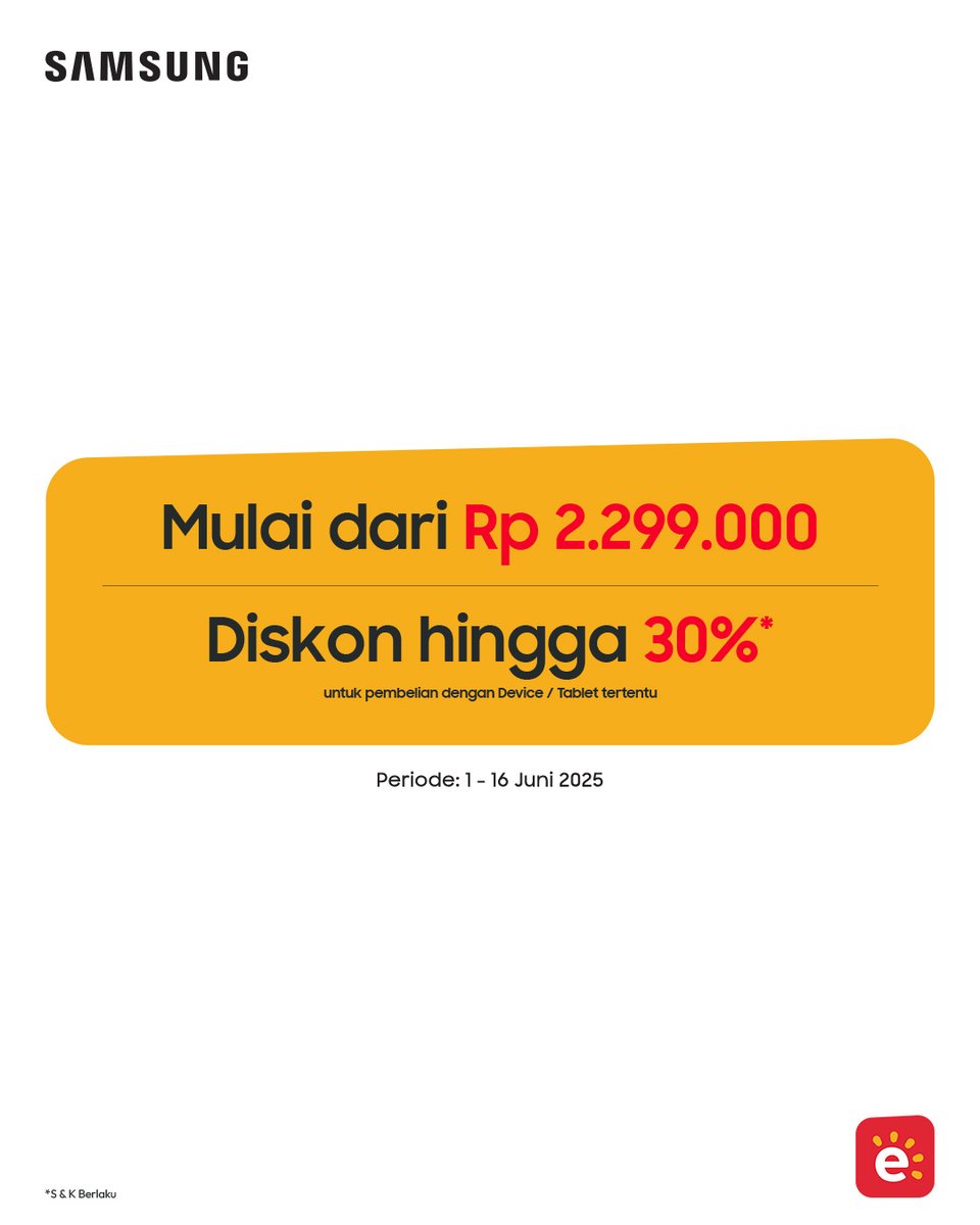 Galaxy Buds3 Series menghadirkan suara sejernih kristal dan imersif!

Miliki segera mulai dari Rp 2.299.000* dan dapatkan diskon hingga 30% pembelian dengan Galaxy Device / Tablet tertentu serta nikmati penawaran menarik lainnya di toko erafone dan erafone.com.
