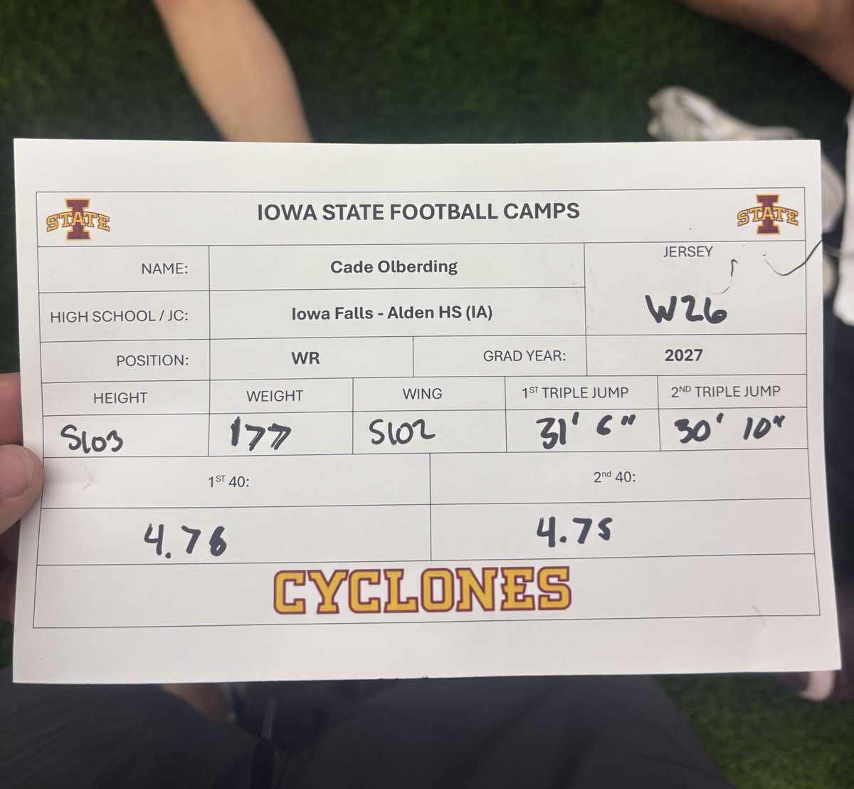 Cadeolberding (@cadeolberding) on Twitter photo thank you <a href="/CycloneFB/">Iowa State Football</a> for having me out to a great camp in ames today! <a href="/ISUMattCampbell/">Matt Campbell</a> <a href="/Coach_NPauley/">Noah Pauley</a> thank you <a href="/CycloneFB/">Iowa State Football</a> for having me out to a great camp in ames today! <a href="/ISUMattCampbell/">Matt Campbell</a> <a href="/Coach_NPauley/">Noah Pauley</a>