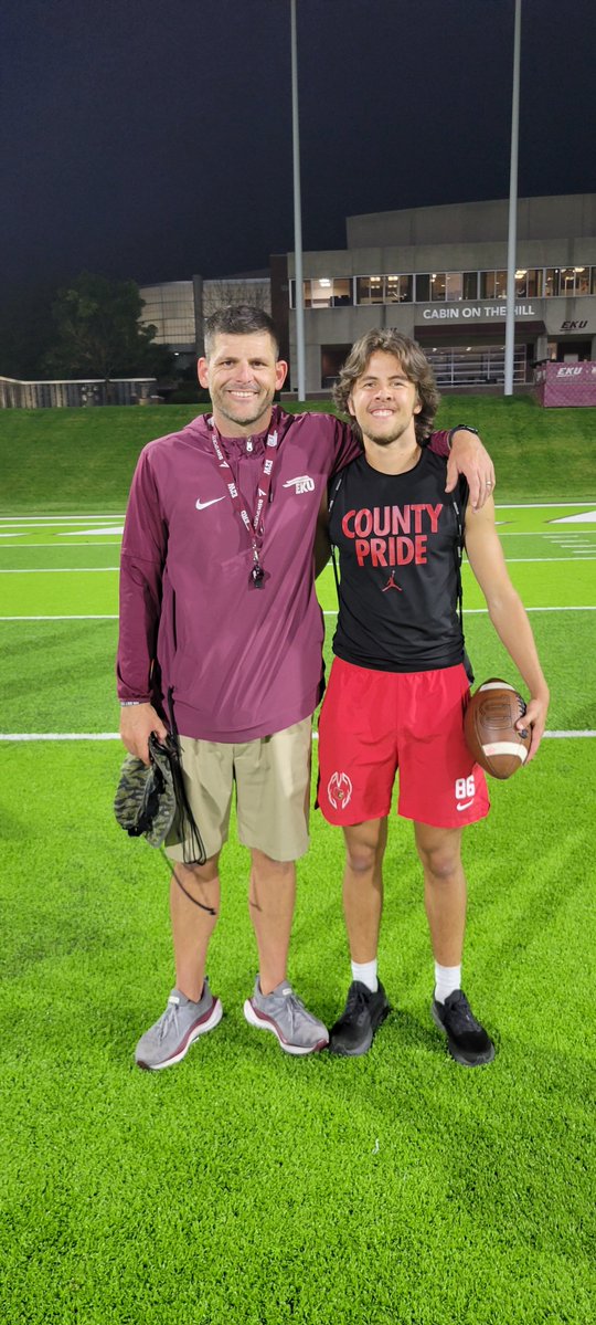 Mike Bowlin (@coachbowlin1) on Twitter photo Thanks to <a href="/EKUFootball/">EKU Football</a> and <a href="/CoachDerekDay/">Derek Day</a> for a great camp tonight. Lots of great work in a tremendous environment. <a href="/BrodyBowlin/">Brody Bowlin</a> had a great time. Literally the last one to leave Roy Kidd Stadium!
Go Cards! Thanks to <a href="/EKUFootball/">EKU Football</a> and <a href="/CoachDerekDay/">Derek Day</a> for a great camp tonight. Lots of great work in a tremendous environment. <a href="/BrodyBowlin/">Brody Bowlin</a> had a great time. Literally the last one to leave Roy Kidd Stadium!
Go Cards!