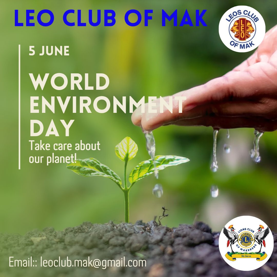 *Happy World Environment Day, Leos! 🌟🌎*

Let's roar for a greener tomorrow! 🌿💚 

Take action, reduce, reuse, recycle, and protect our planet. 

 #LeoClubOfMak
 #WorldEnvironmentDay #LeoPower