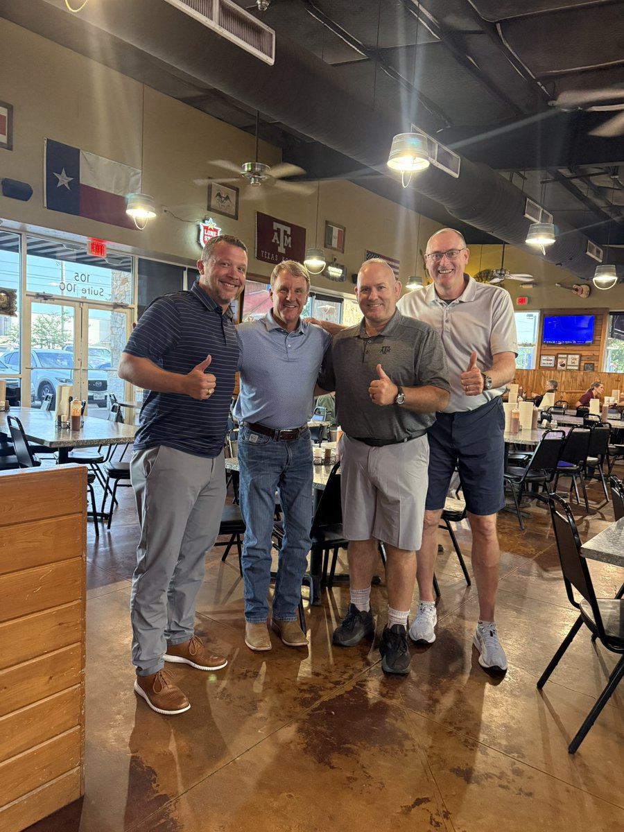 Jared Hunt (@coachj_hunt) on Twitter photo So glad I got to catch up with <a href="/coachchadmorris/">Chad Morris</a> this evening at dinner. Even better when we get to do it in Aggieland! Thank you for everything coach! Truly one of the best men I know.
Thank you Dr. Thornton for setting up our visit. So glad I got to catch up with <a href="/coachchadmorris/">Chad Morris</a> this evening at dinner. Even better when we get to do it in Aggieland! Thank you for everything coach! Truly one of the best men I know.
Thank you Dr. Thornton for setting up our visit.