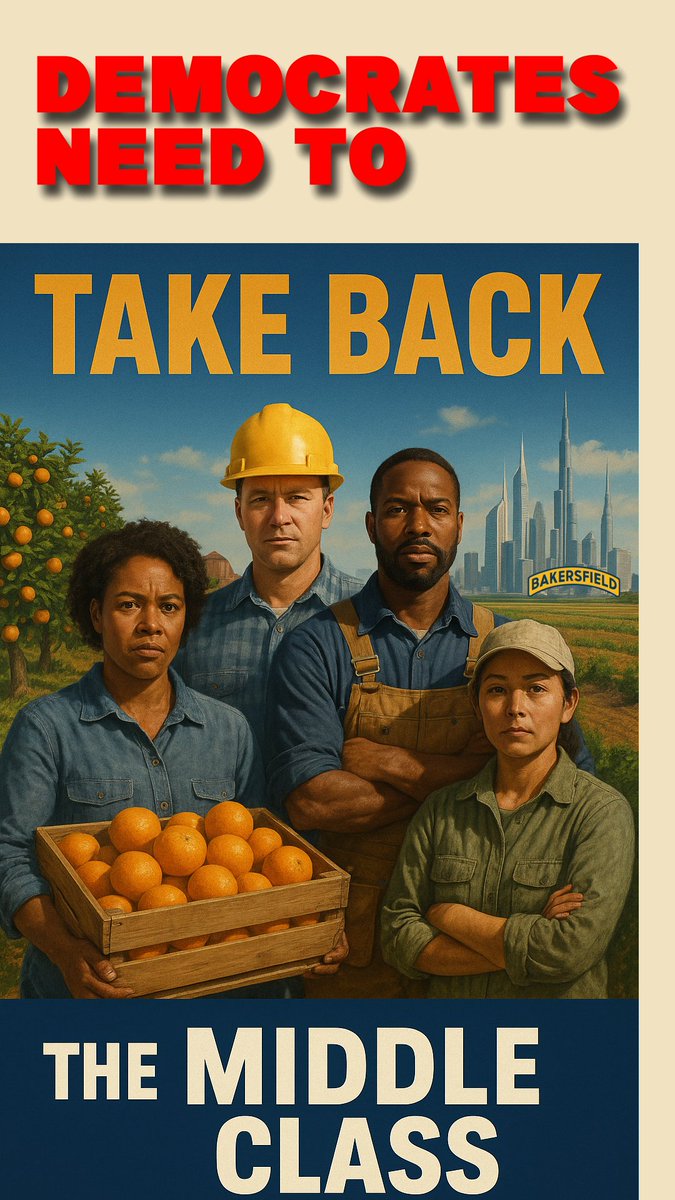 ZingoElGringo's tweet image. The middle class built this country.
It’s time Democrats take it back.
From fields to factories to the future—this is our fight!
#TakeBackTheMiddleClass #WorkingClassPower #BakersfieldStrong #NoCivilWar