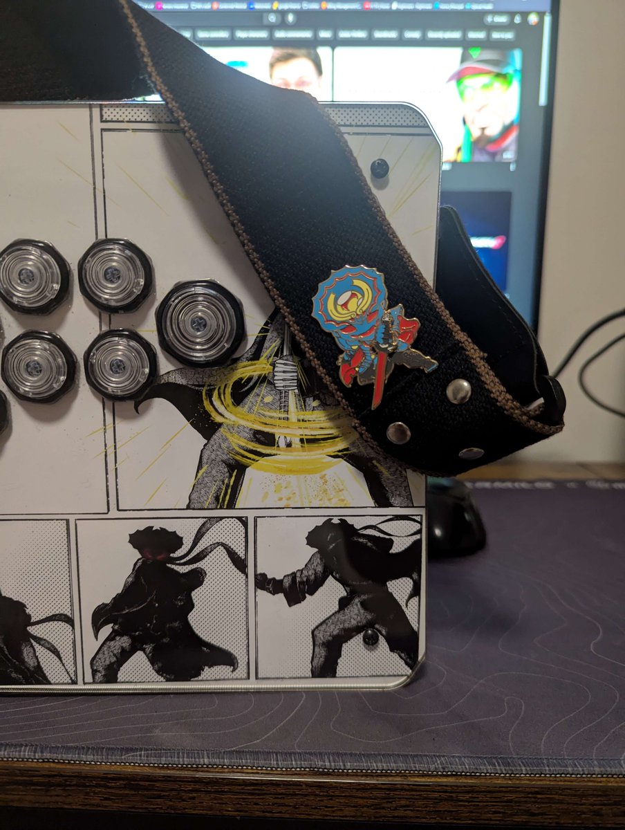 What if we all started using guitar straps for our sticks so that we can get enameled pins to flex for tournament wins.