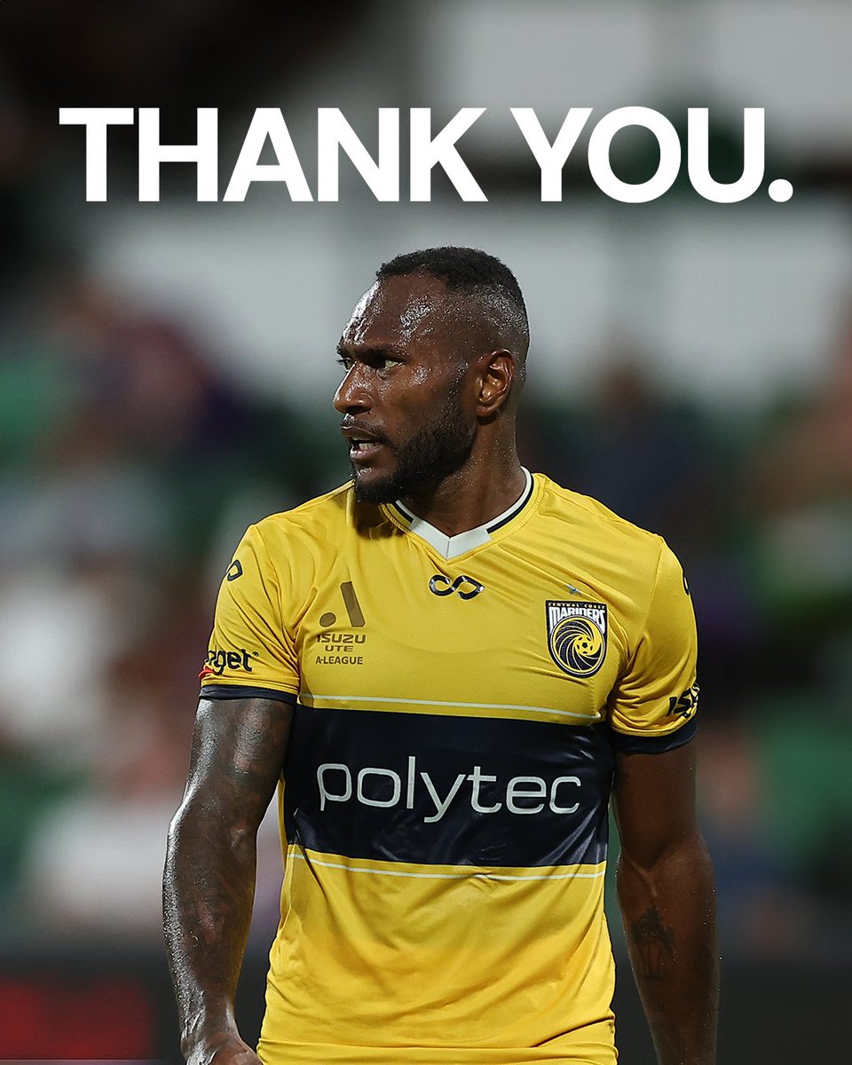 Central Coast Mariners can today confirm the departure of centre-back Brian Kaltak, as the Vanuatu international moves on after a trophy-laden three years with the club.

💛 We thank Brian for his outstanding contributions to the club.

🗞️: bit.ly/4jxWyII

#CCMFC