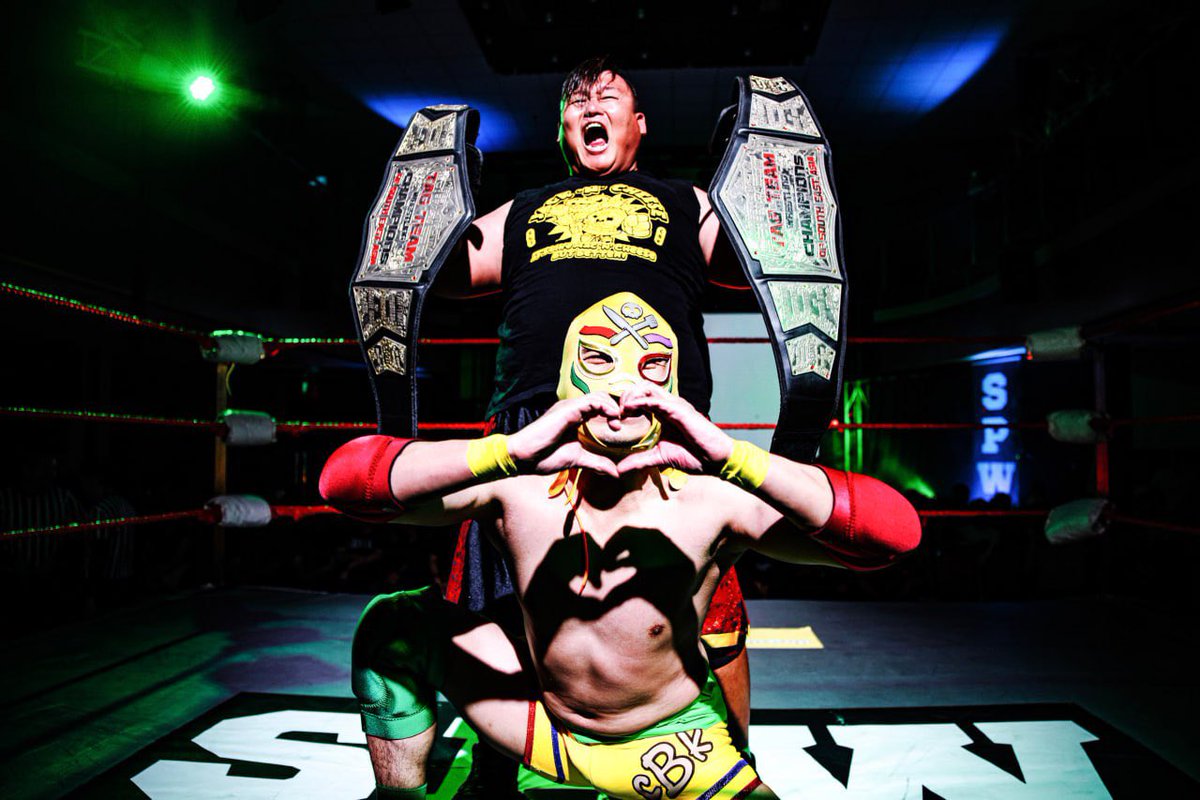 _BGJack's tweet image. Hi! We are Jack 'N' Cheese, Singapore's favourite tag team. We are also the current SPW South East Asia Tag Team Champions!