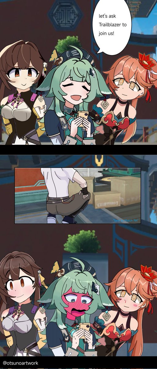 "Sent by Match 7th"
#HonkaiStarRail #TrailBlazer #Caelus #Guinaifen #Sushang #Huohuo