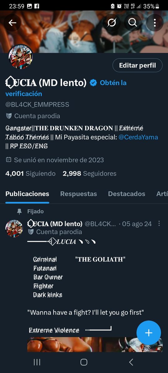 BL4CK_EMMPRESS's tweet photo. •|2 más! El seguidor 3000 se lleva una cogida brutal de mi parte. https://t.co/3qw8vGkiFs
