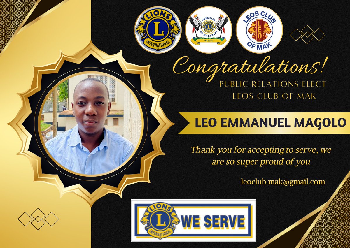 Congratulations Leo Emmanuel 
Public Relations elect