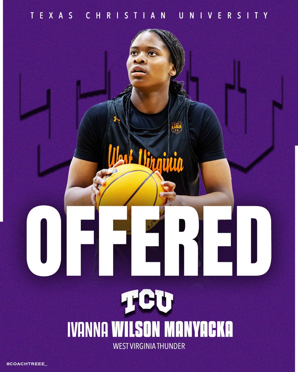 West Virginia Thunder UAA (@wvthunderuaa) on Twitter photo Ivanna Wilson Manyacka ‘27 (<a href="/IManyacka/">Ivanna Wilson Manyacka</a>) has picked up an offer from TCU!
#WVThunderFam | ⚡️⚡️ Ivanna Wilson Manyacka ‘27 (<a href="/IManyacka/">Ivanna Wilson Manyacka</a>) has picked up an offer from TCU!
#WVThunderFam | ⚡️⚡️