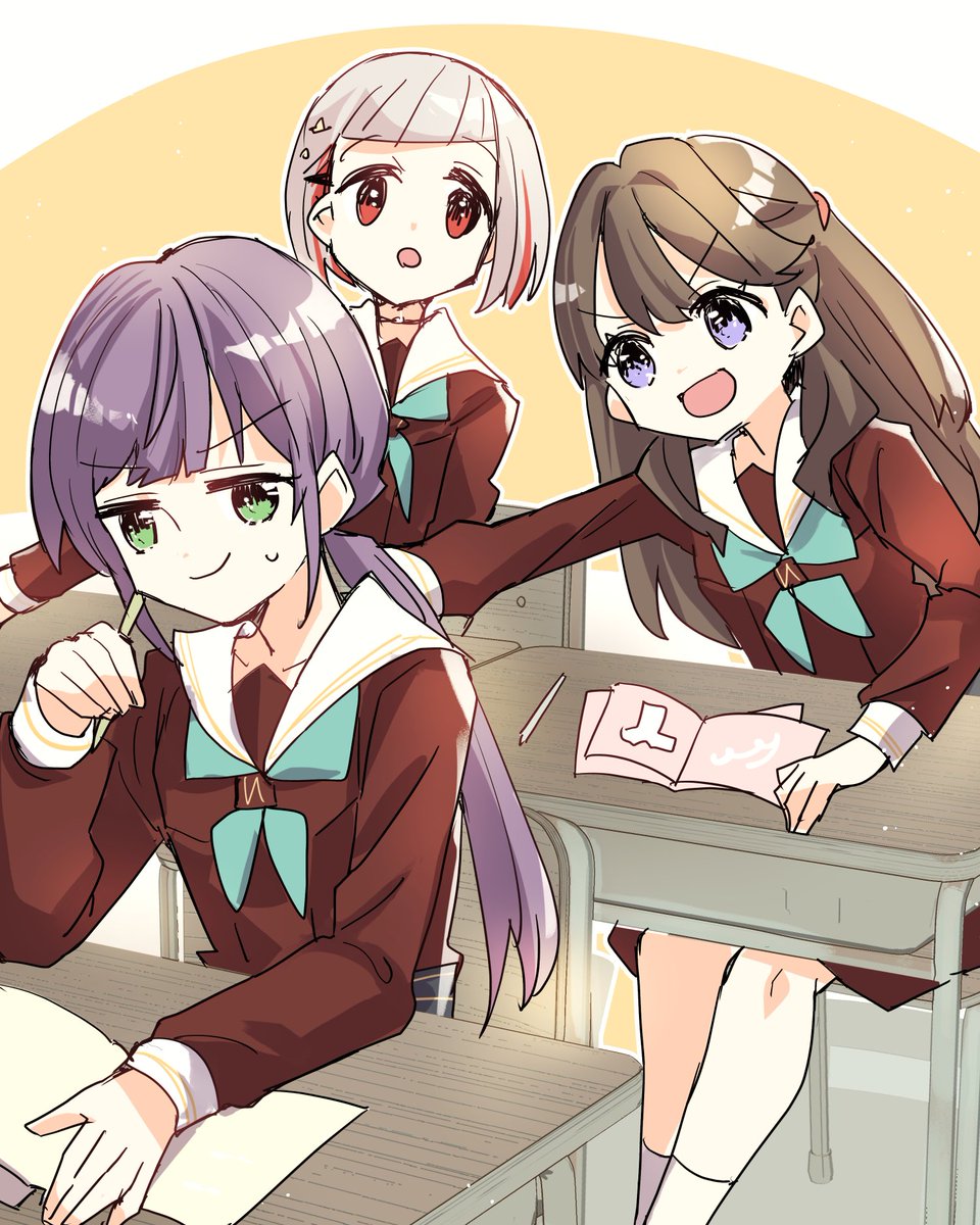 「大三角(1年生) #蓮ノ空美術部」|環月紙袋僕ラブ「ジ51,52」せつはる合同＋おまめ合同＋個人誌🌈👼🔖💫🐬♦✨のイラスト