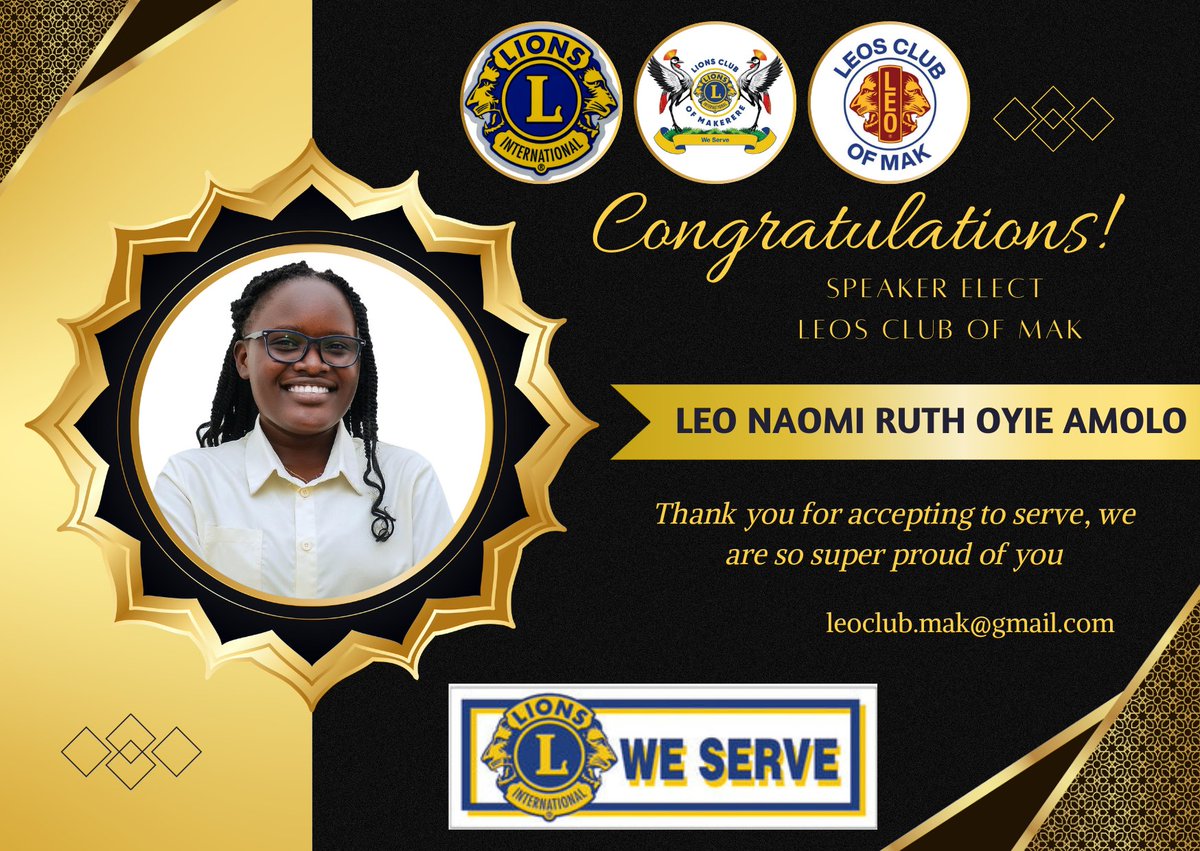 Congratulations Leo Naomi Oyie 
Speaker elect