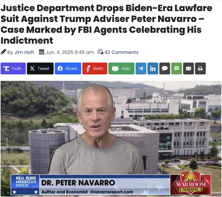 司法部撤回对纳瓦罗的拜登时代诉讼
什么时候撤销郭文贵先生的案子