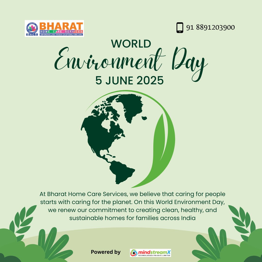 MGEETHA1859139's tweet image. 🌍 World Environment Day 2025 💚
At Bharat Home Care Services, we care for people and the planet. 🌱
Eco-friendly, safe &amp;amp; sustainable home care across India. 🏡
📞 88912 03900 | 🌐 at-homecare.in
#WorldEnvironmentDay #HomeCareIndia #EcoFriendlyCare #BharatHomeCare
