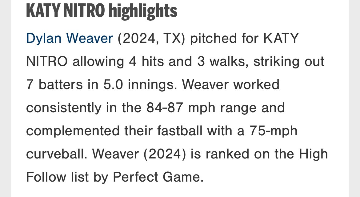 First summer outing- sinker sat 84-86 T87 and curve was 74-76 
14-23, 60% strike/ball ratio with curveball, 100% whiff rate on curveball
