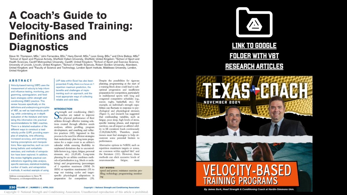 James Burk (@coachjburk) on Twitter photo If your considering using VBT (Velocity Based Training) here are some great resources and tools to begin the deep dive of deciding whether this is a tool you utilize with your teams and players.  In my opinion if for no other reason than driving intent and competition, it is If your considering using VBT (Velocity Based Training) here are some great resources and tools to begin the deep dive of deciding whether this is a tool you utilize with your teams and players.  In my opinion if for no other reason than driving intent and competition, it is