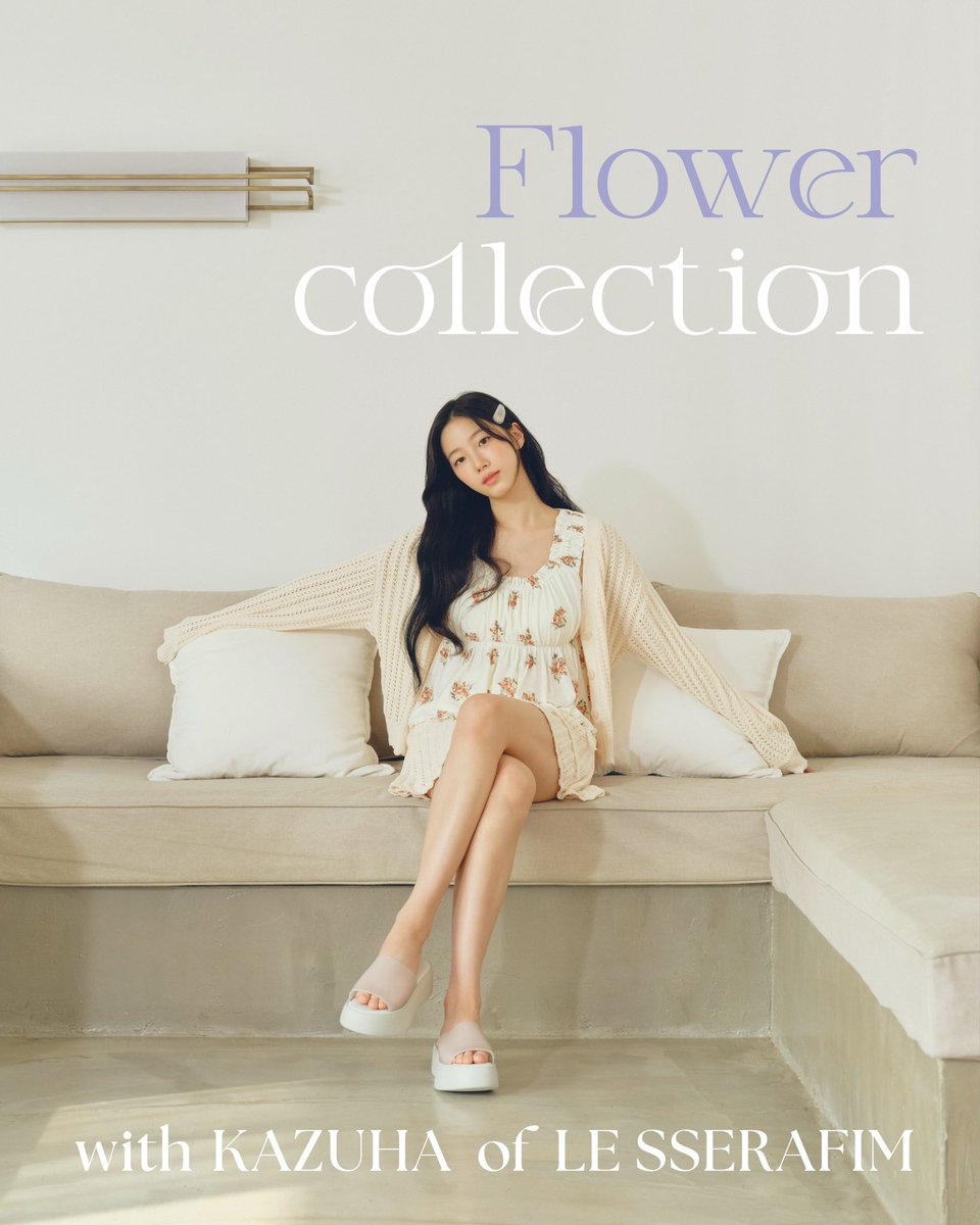 さえら、ヒスクローネの花モチーフホワイトルームウェア