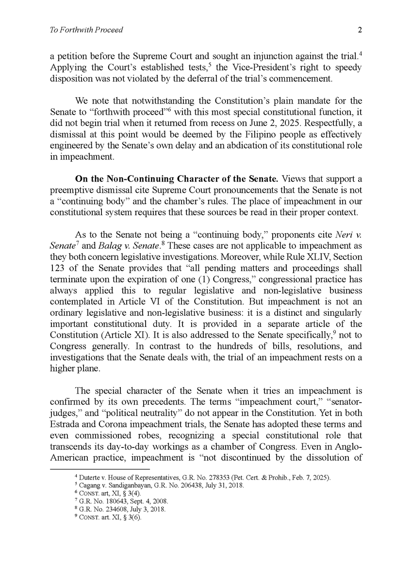 UPCollegeofLaw's tweet photo. Individual members of the UP College of Law Faculty issued "To Proceed Forthwith," an open letter to the Senate urging it to commence with the trial of Vice-President Sara Duterte.

Link: https://t.co/Dn5aObfnEN. https://t.co/eWT6ioc3wt