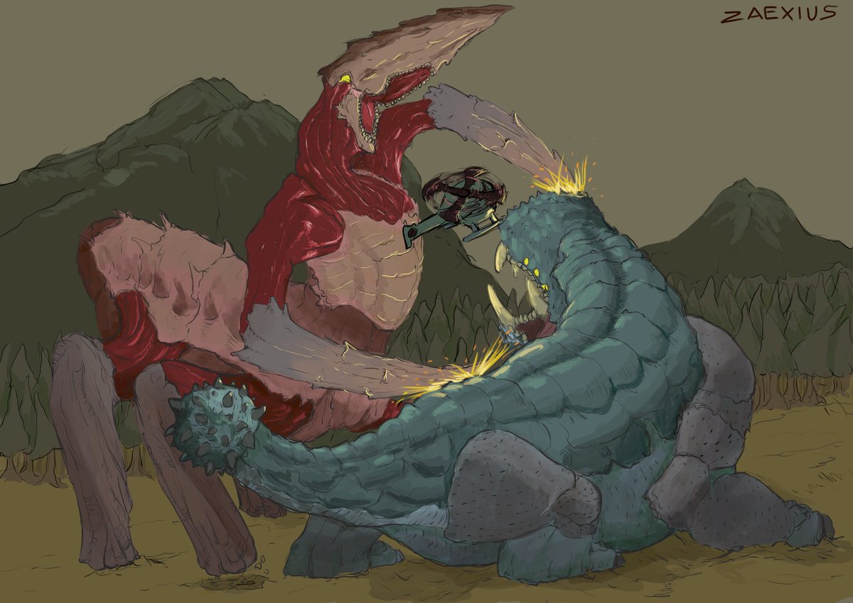 _Zaexius_'s tweet photo. #Kaijune Day 1 (Serrated) and 2 (Armor)

#Kaijune2025 #kaiju #monster #creature https://t.co/KuNOV2LxW2