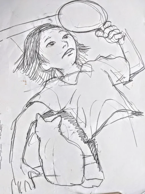 仰向けに寝転んだ自分の顔を、鏡で見てる人。なんか立ってる時と違う顔してる。
「…変な顔……」なんて思う。 