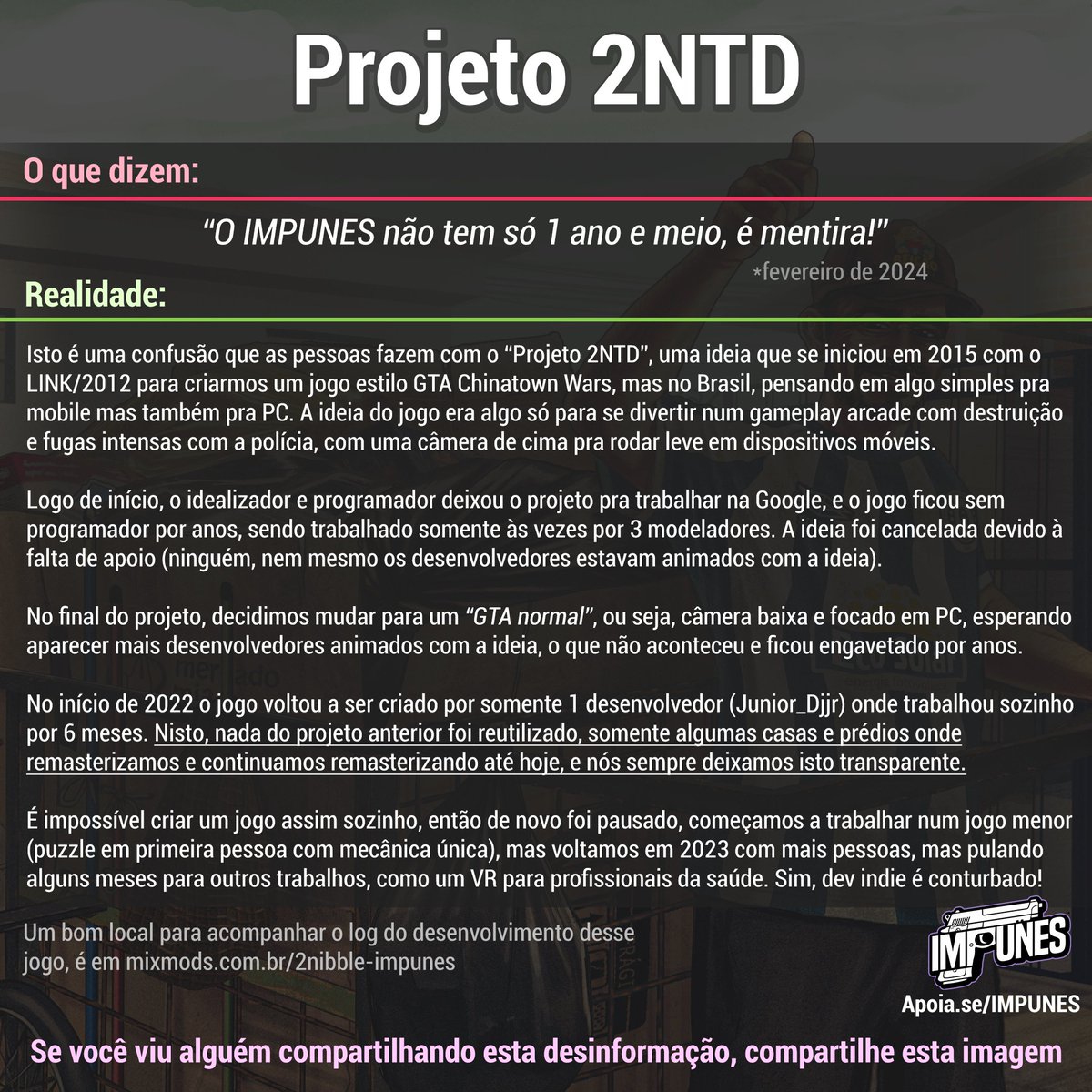 2nibbleStudios's tweet photo. Desculpe por repostar isto mais uma vez, mas nós temos baixo alcance, portanto continuamos tendo dificuldade de passar estas mensagens para o público, especialmente os que não nos seguem.

Isto é parte de um pacote de respostas que postamos há 1 ano em nossas redes. https://t.co/KGjutBk5GO