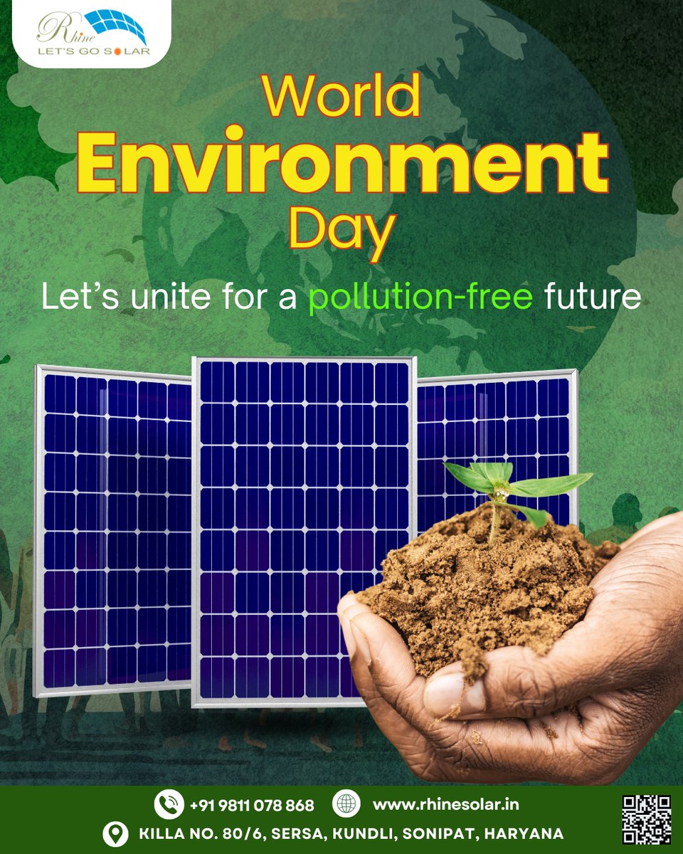 Rhinesolar's tweet photo. Let’s unite for a cleaner, greener, and pollution-free future!
At Rhine Solar, we believe that sustainable energy is the foundation of a better tomorrow.
+91 98110 78868
https://t.co/loUnx7ohqa
Sonipat, Haryana
#BusinessWithSolar #GoSolarNow #SolarForCompanies #SolarEnergy https://t.co/G2Py1nghRi