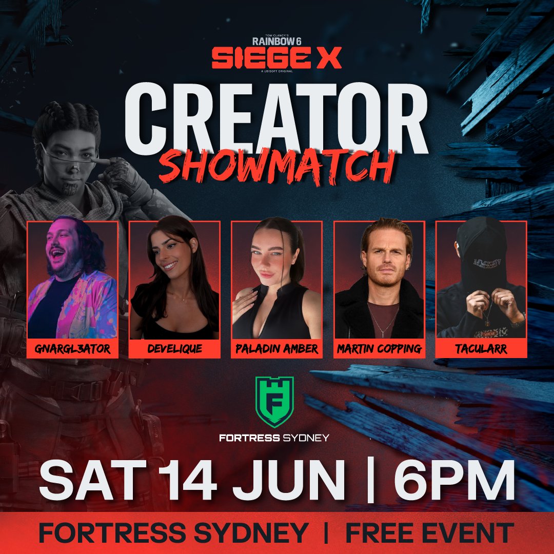 Ubisoft ANZ (@ubisoftanz) on Twitter photo Our final 5 creators are locked in! ๐ฅ
The stage is heating up, we'll see you at <a href="/FortressSydney/">Fortress Sydney</a>! ๐ Our final 5 creators are locked in! ๐ฅ
The stage is heating up, we'll see you at <a href="/FortressSydney/">Fortress Sydney</a>! ๐