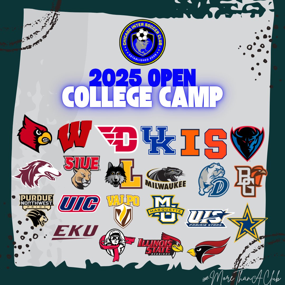 A big thank you to these women's soccer programs to show up to our open college camp this week. We appreciate you! The last day of camp is tomorrow. #MoreThanAClub