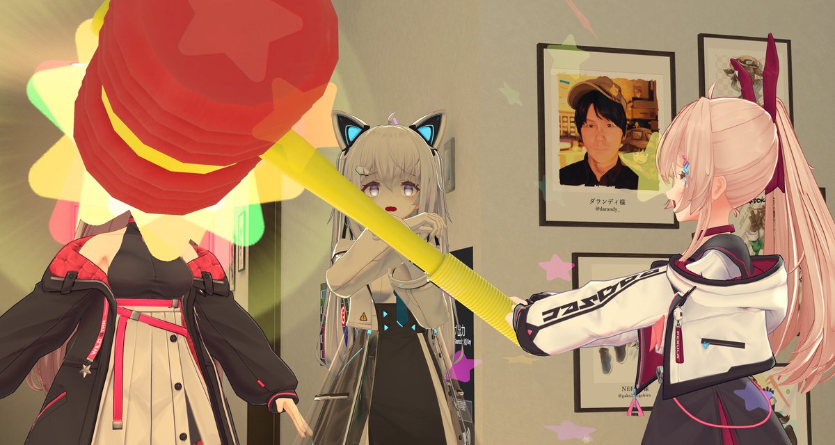 Fox_Black_ICR's tweet photo. 想吃锤子🔨了（2）
P：（打错人啦！）

#vrchat #サフィー #Sapphy #ペルラ #Perula #ルフィナ #Rufina https://t.co/DNyvTLIxbl