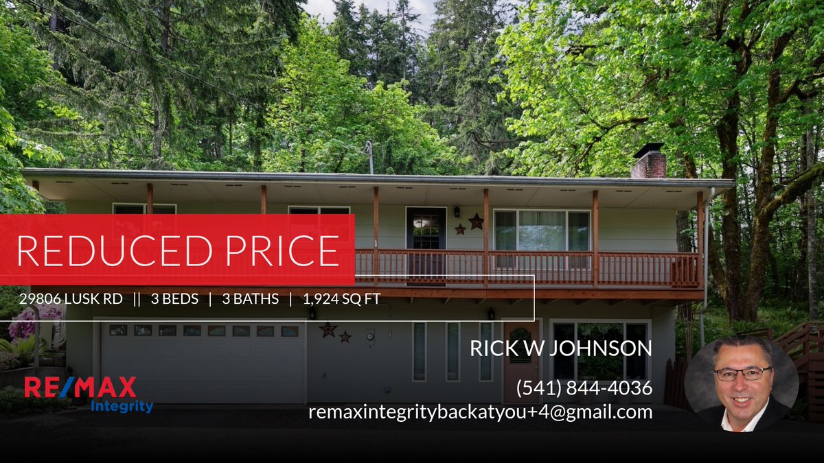 JohnsonWRick's tweet photo. 📍 Reduced Price 📍 This recently reduced home at 29806 Lusk Rd in Eugene won't last long, so, don't wait to set up a showing! Reach out here or at (541) 844-4036 for more information! https://t.co/tEtLXWamFh https://t.co/tK4Et66WGC