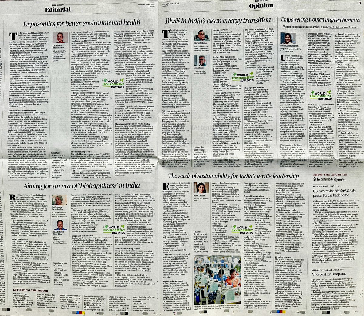 Thematic opinion pages <a href="/the_hindu/">The Hindu</a> for #WorldEnvironmentDay2025 - with thanks as always to our excellent desk and design colleagues