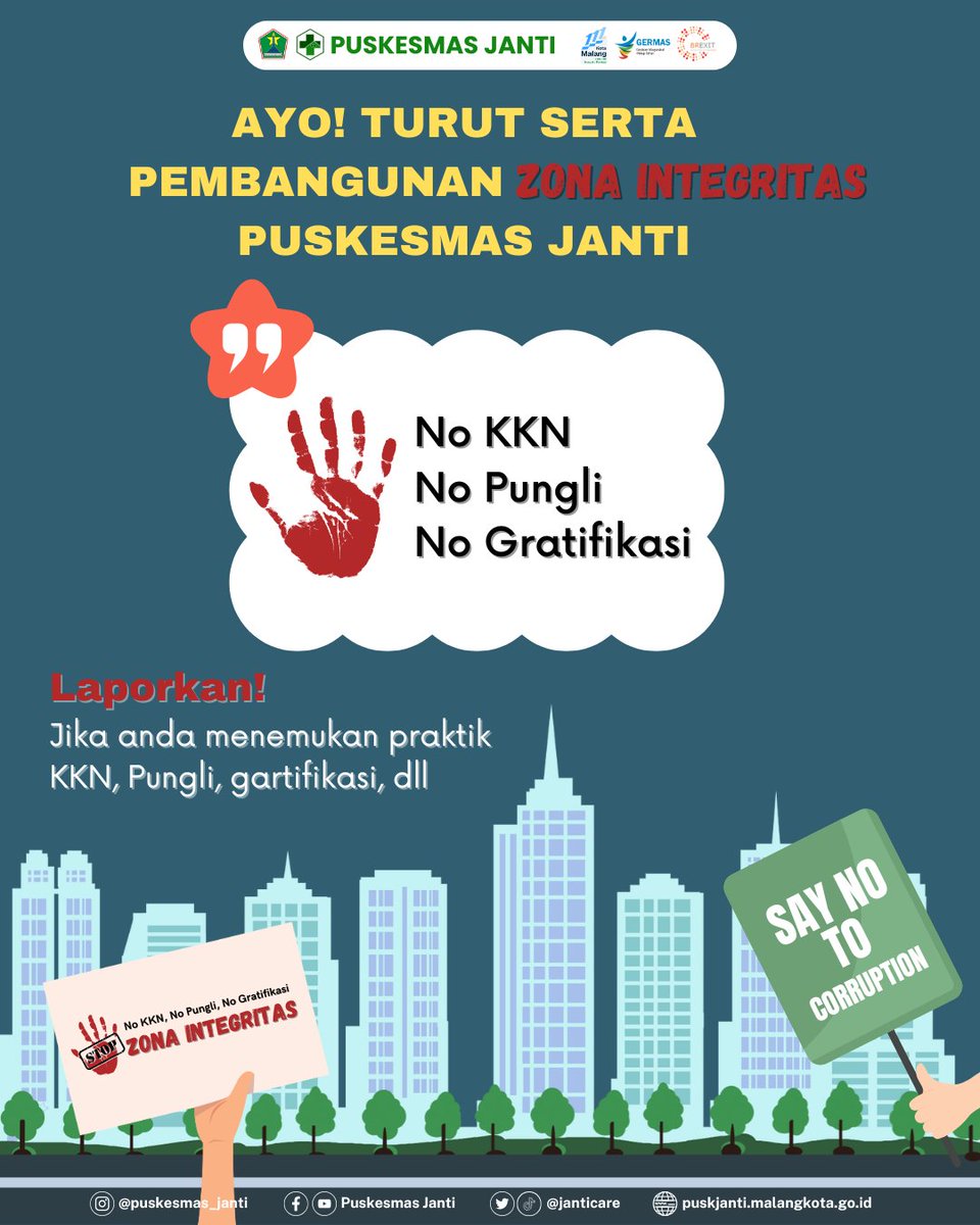 janticare's tweet photo. Hai Sobat Sehat!

Zona Integritas yang selanjutnya disingkat ZI adalah instansi pemerintah yang pimpinan dan jajarannya telah berkomitmen untuk mewujudkan Wilayah Bebas dari Korupsi/Wilayah Birokrasi Bersih dan Melayani melalui reformasi birokrasi, khususnya dalam hal mewujudkan https://t.co/pqkf0Lm4D3