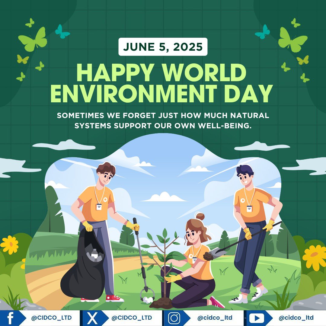At the heart of responsible leadership lies a deep commitment to the environment.
On this World Environment Day, let’s reaffirm our pledge to sustainable practices and eco-conscious innovation in everything we do.

Small actions lead to big changes—let’s lead by example.

#cidco