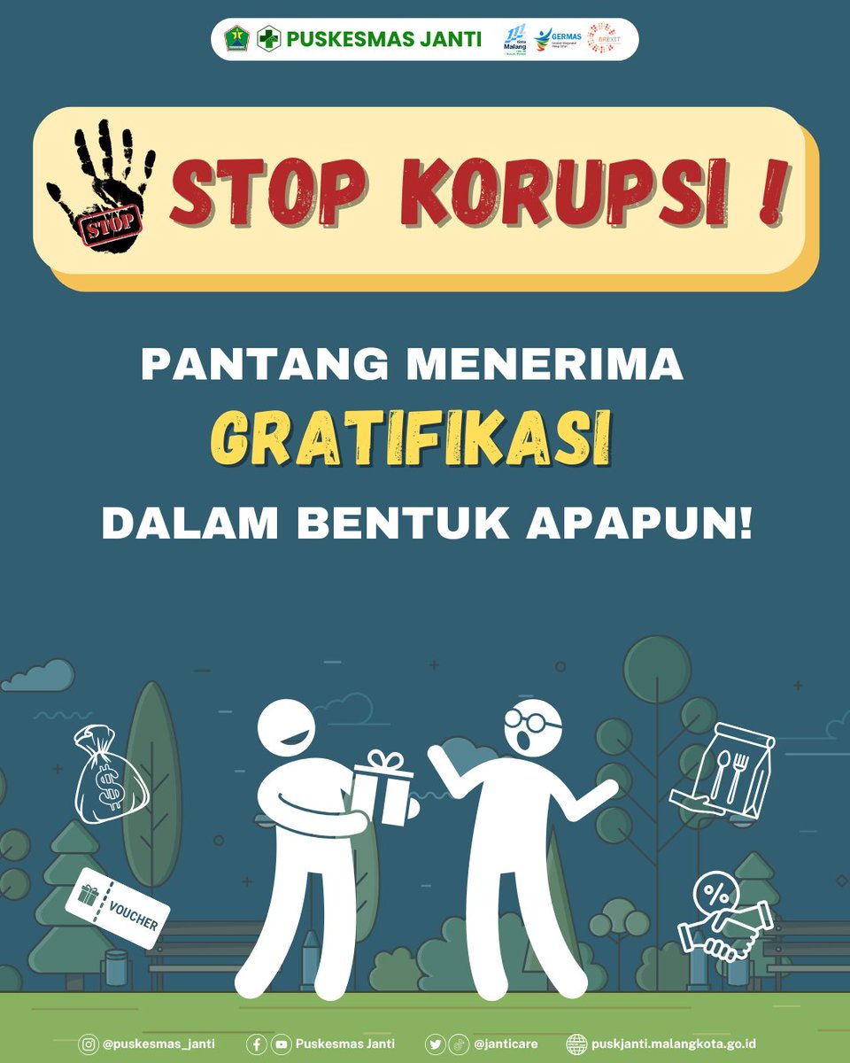 janticare's tweet photo. STOP KORUPSI!

Pantang menerima Gratifikasi dalam bentuk apapun , Melayani anda dengan baik merupakan tugas kami 😊

#korupsi #WBK #Gratifikasi https://t.co/jewf13P8fl