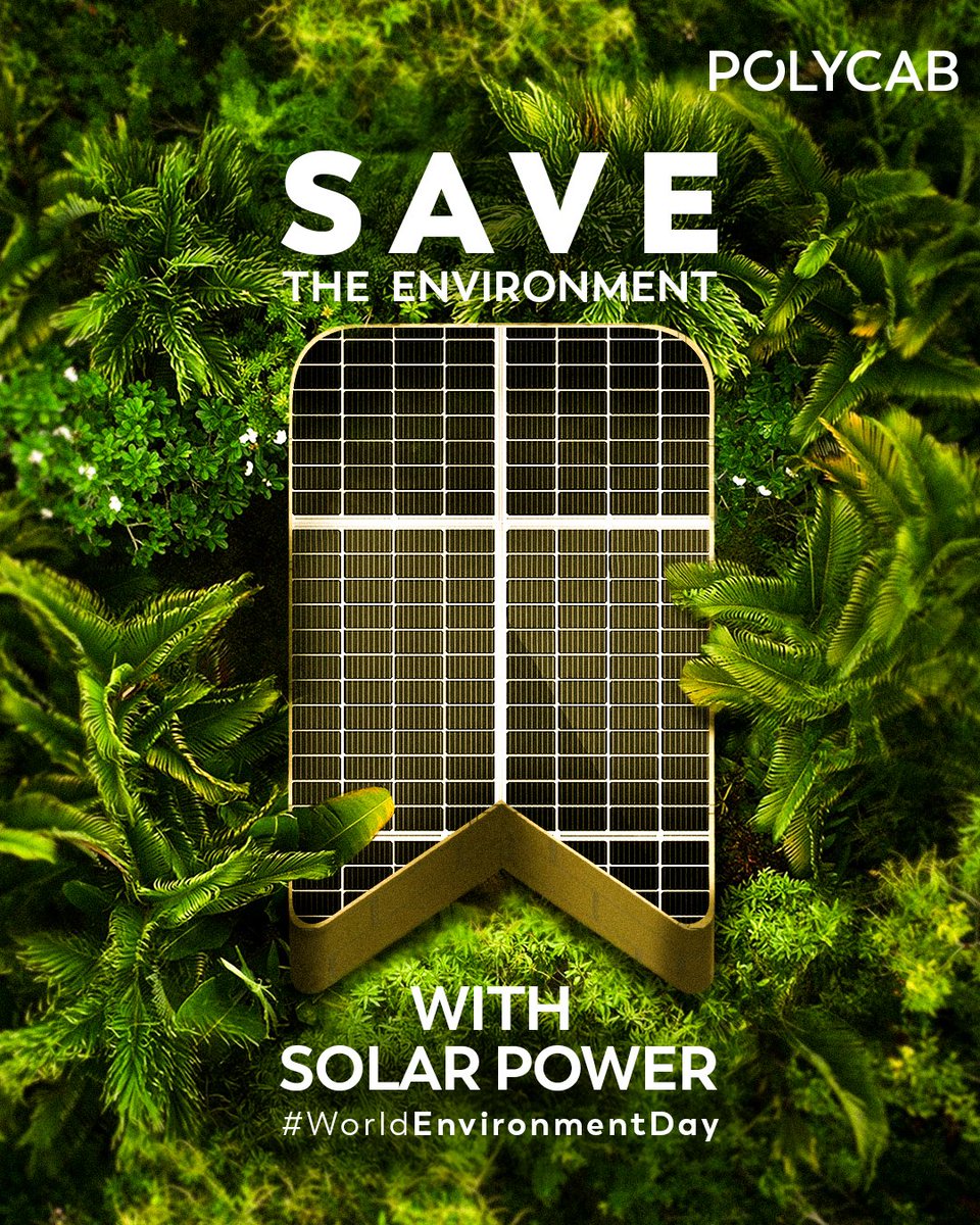 This World Environment Day, take a step toward a greener tomorrow with Polycab’s solar range. Switch to solar power today!

[Polycab, World Environment Day, Solar Power, Green Energy, Sustainability]

#Polycab #WorldEnvironmentDay #SolarPower #Sustainability #GreenEnergy