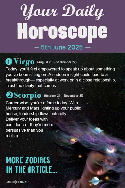 TheMindsJournal's tweet image. What do the stars have planned for you today? 🌠🗓️
Check your daily horoscope for June 5, 2025—sign by sign!
Read more here: themindsjournal.com/tmj-news/daily…
#DailyHoroscope #ZodiacToday #JuneVibes #AstroUpdate