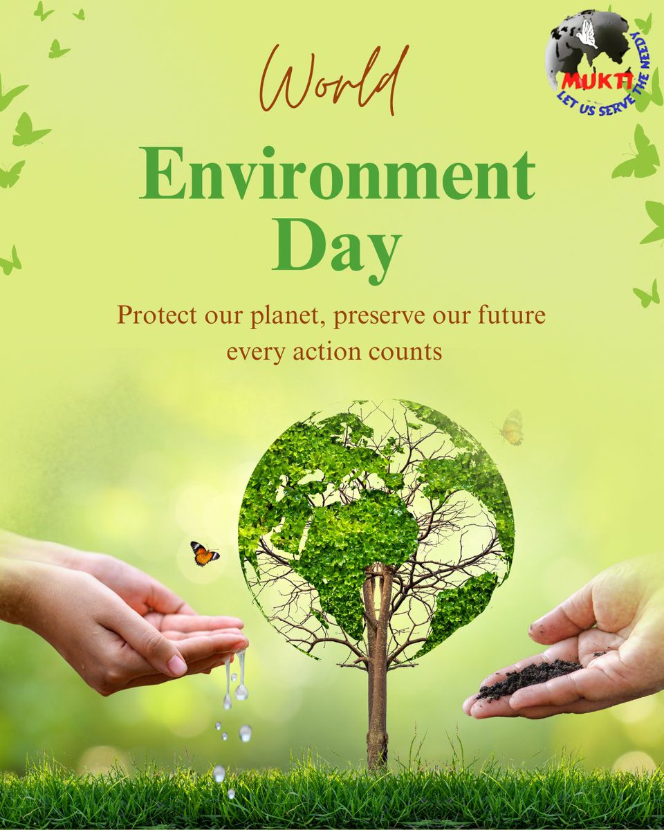 This World Environment Day, let’s remember — Earth is not just our home, it’s our responsibility.

At MUKTI, we’re restoring ecosystems, protecting biodiversity &amp; empowering communities to live in harmony with nature.

Let’s act now. Together. 

#MuktiForNature #OnlyOneEarth