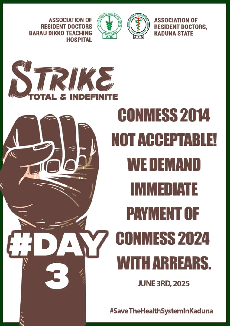 ARD_BDTH's tweet photo. Day 3 of total and indefinite strike!

For the Betterment of Kaduna State https://t.co/UnZnUKyk4v