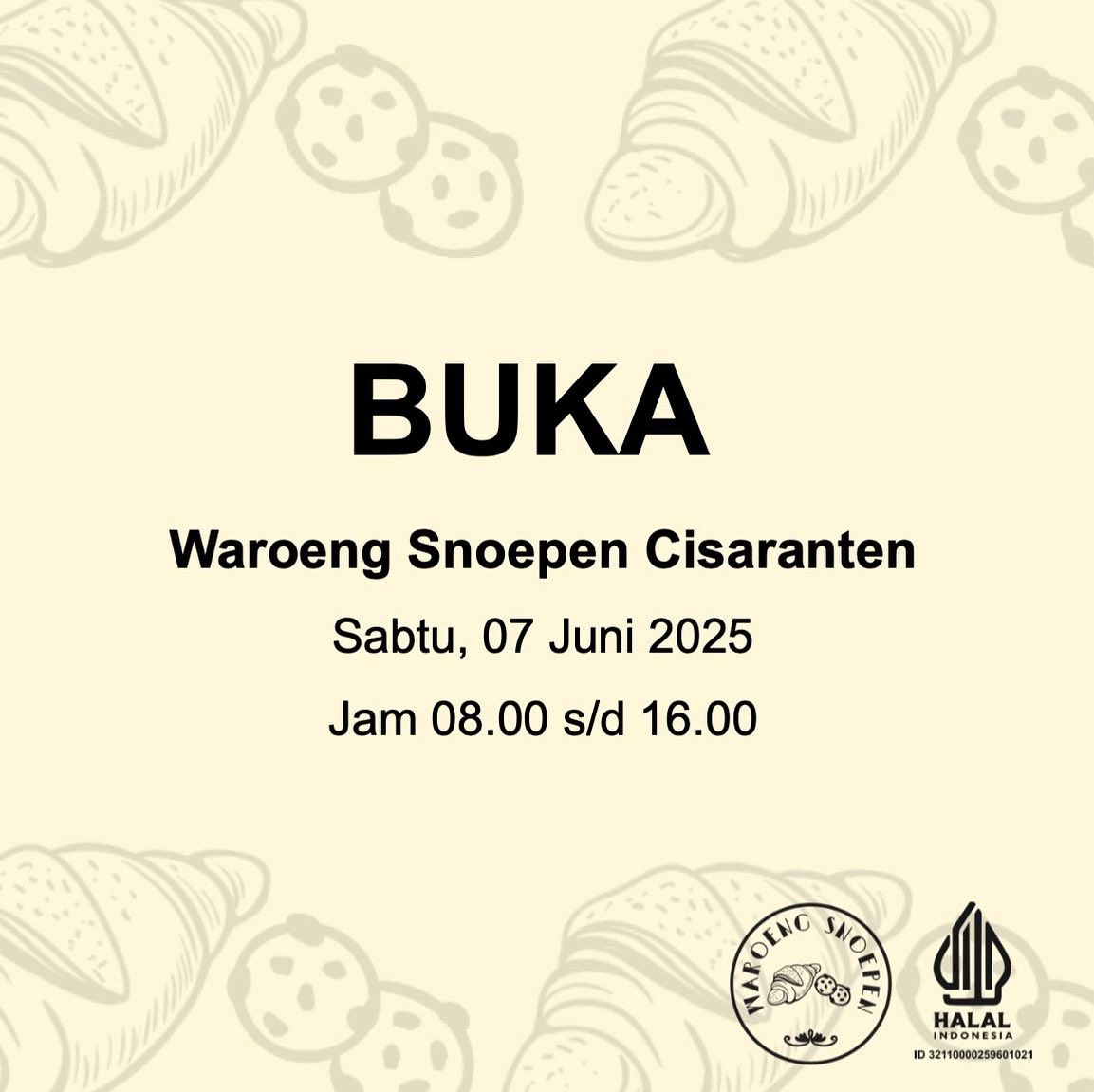 Wilujeng enjing Cisaranten dan sekitarnya. Insya Allah Snoepen Cisaranten buka kembali 7 Juni 2025.