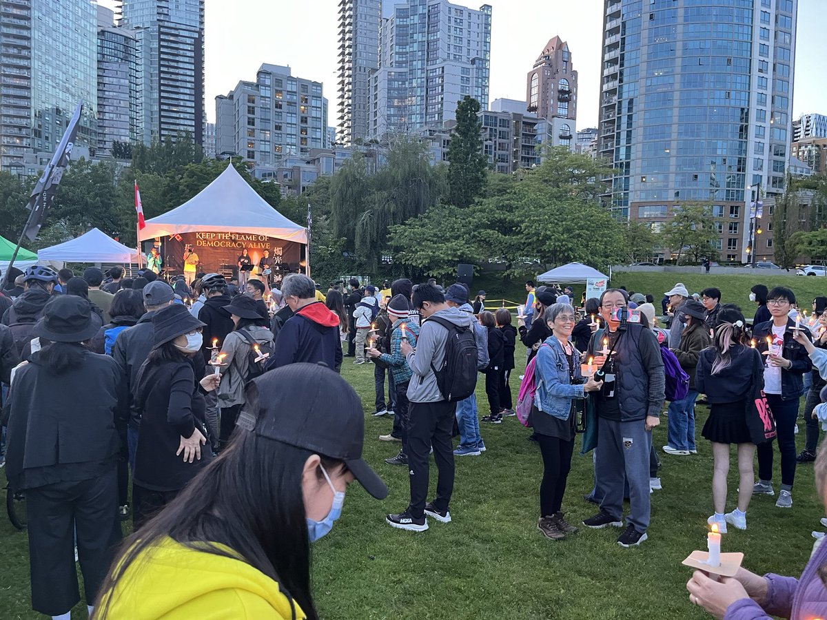 LennyNanZhou's tweet photo. 🕯️36 years later, in Vancouver today, we remember the lives lost and the courage shown on June 4th 1989. Still waiting for the day when history is acknowledged and justice is done.

Their courage lives on. Their calls for freedom echo still. We light candles so the world does not forget. #Tiananmen36 #NeverForget #TiananmenSquareMassacre