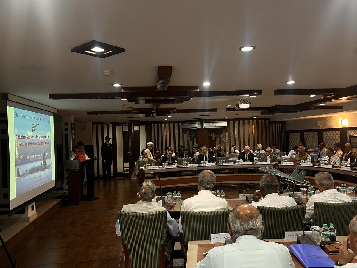 CAPS India (@caps_india) on Twitter photo 📢Event Alert📢
🚨The annual CAPS-IISS <a href="/IISS_org/">IISS News</a> Joint International Seminar is currently underway at the Air Force Auditorium, New Delhi.
🗒️ The theme for this year is “Nuclear Strategy - An Assessment of Pressing Global and Regional Issues”.
<a href="/AnilGolani/">Anil Golani</a> <a href="/AshishVohra6570/">AshishVohra6570</a> 📢Event Alert📢
🚨The annual CAPS-IISS <a href="/IISS_org/">IISS News</a> Joint International Seminar is currently underway at the Air Force Auditorium, New Delhi.
🗒️ The theme for this year is “Nuclear Strategy - An Assessment of Pressing Global and Regional Issues”.
<a href="/AnilGolani/">Anil Golani</a> <a href="/AshishVohra6570/">AshishVohra6570</a>