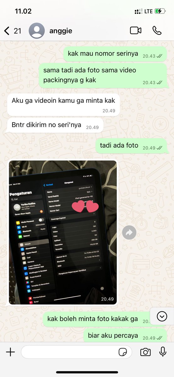zhndaf's tweet photo. HELP RT GUYS
PENIPUAN an Anggita Setya Rani
Modus jual Ipad second dom bogor, mau cod atau kirim tapi DP dulu, setelah itu barangnya zonk, nilep uang DP
gua 
kenal di tiktok dan lanjut ke WA ini Rek nya  Sea Bank 901349350792 cek rekening dia bersih ternyata yang ga bersih https://t.co/B9canwSUvz