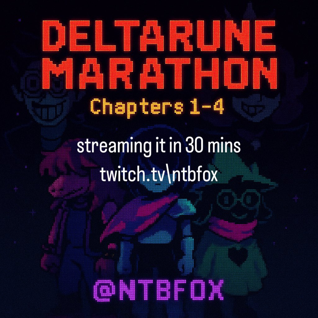 ntbfox's tweet photo. chapter one down just 3 more to go streaming more deltarune later today around 10pm est https://t.co/2GCOE34JbW follow to be updated when i go live https://t.co/jd8W4w3u3P